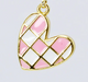 Pink Plaid Heart Charm