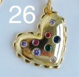 Multi Gem Heart Charm