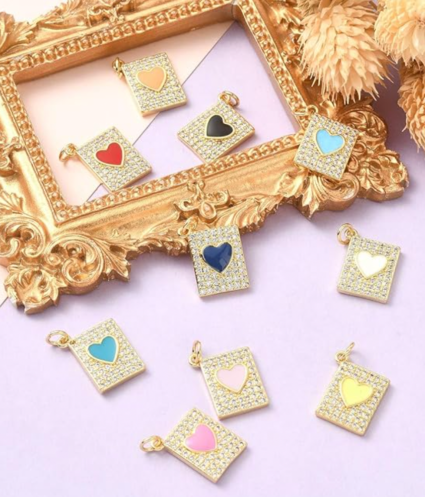 18k Real Gold Plated Notebook Charms
