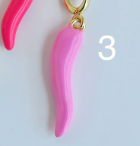 Light Pink Italian Horn Charm