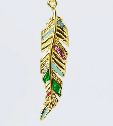 Rainbow Feather Charm