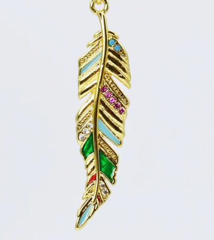 Rainbow Feather Charm