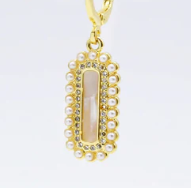 Small Pearl Bar Charm