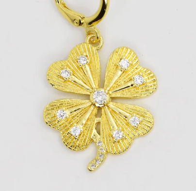 Rhinestone Clover Charm