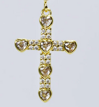 Crystal Cross of Hearts