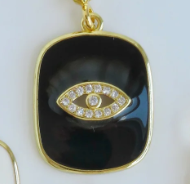 Black Tag Evil Eye Charm