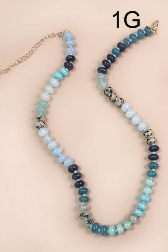 Natural Glass Bead Necklace