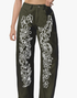Embroidered Olive Barrel Jeans (XL)