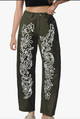 Embroidered Olive Barrel Jeans (XL)