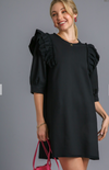 Ruffle Sleeve French Terry Dress