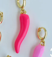 Hot Pink Italian Horn Charm