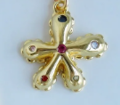 Color Gem Flower Charm