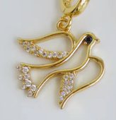 Clear Crystal Dove Charm