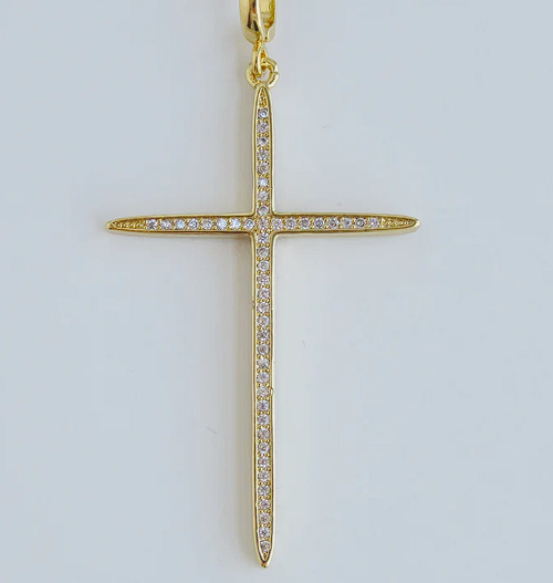 Large Thin Cross Charm