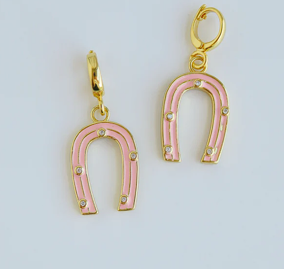 Pink Horseshoe Charm
