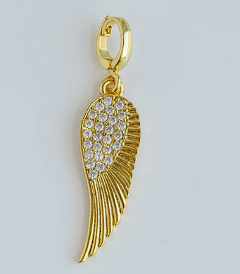 White Angel Wing Charm