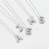 Silver Blinged Out Balloon Initial Necklace