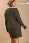 Soft and Sweet Sweater Dress in Olive