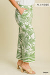 Tropical Leaf Pants in Green (PLUS)