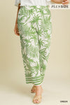 Tropical Leaf Pants in Green (PLUS)