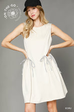 Luxe Drawstring Dress in Ecru (REG)