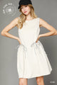 Luxe Drawstring Dress in Ecru (REG)