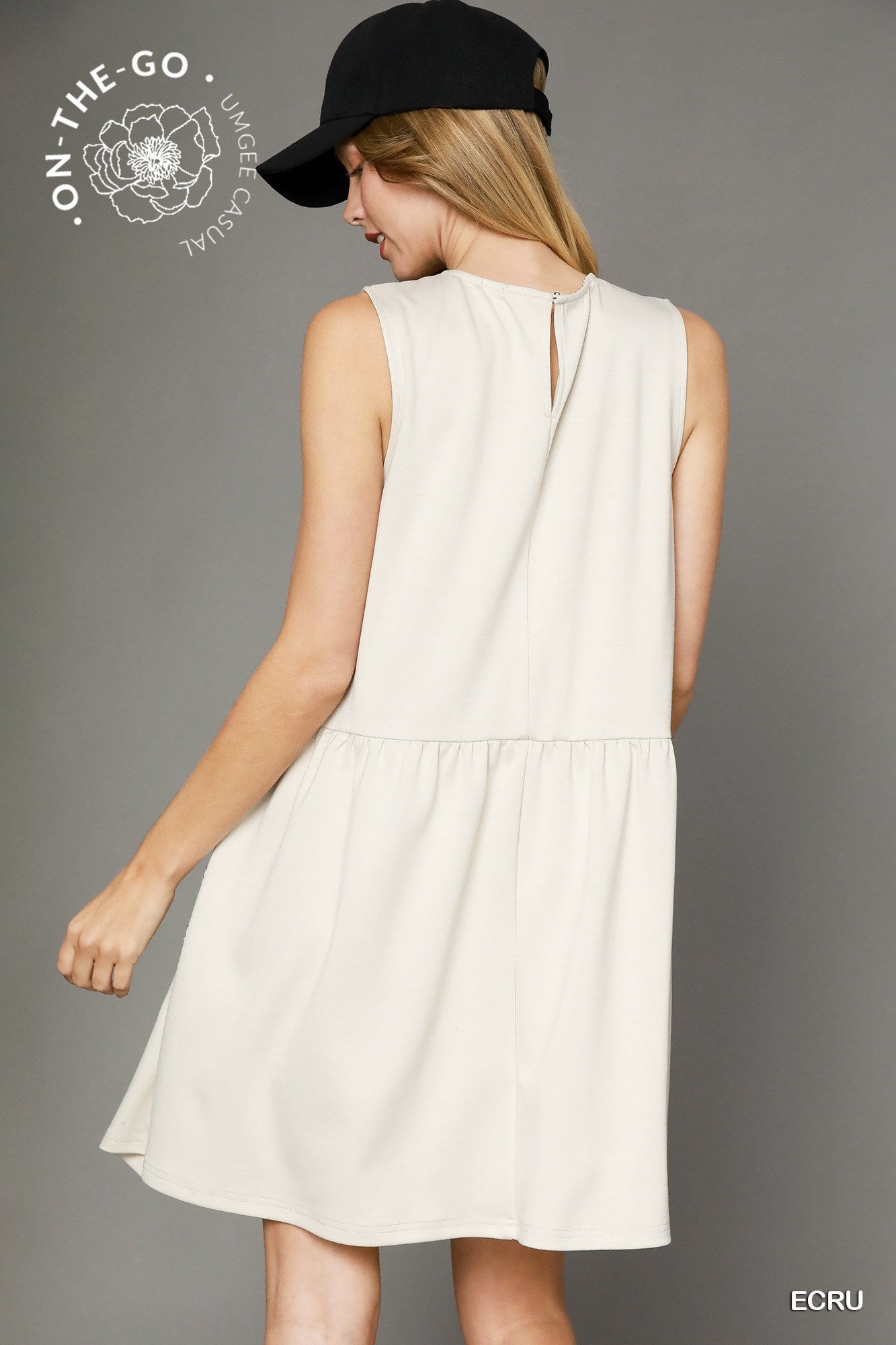 Luxe Drawstring Dress in Ecru (REG)