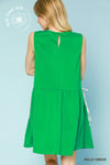 Luxe Drawstring Dress in Kelly Green (REG)
