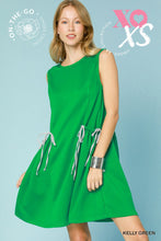 Luxe Drawstring Dress in Kelly Green (REG)