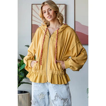 Peplum Hooded Jacket in Mustard (REG)