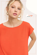 Cap Sleeve Linen Top in Tangerine (REG)