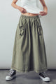 Drawstring Pocket Culotte Pants in Olive (REG)