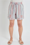 Missy Linen Shorts in Red Vari (REG)
