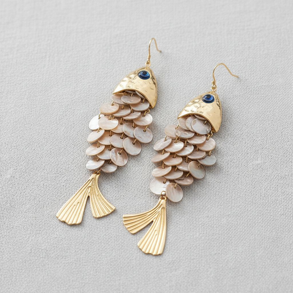 Shell Tassel Fish Earrings