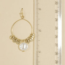 Pearl And Disc Charmed Hoop Earrings