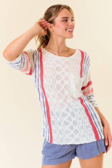 Summer Stripes Pocket Sweater (REG)