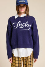 Lucky Graphic Sweater in Navy (REG)