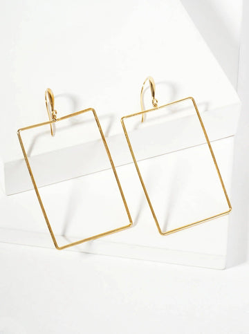 Delicate Rectangle Drop Earrings