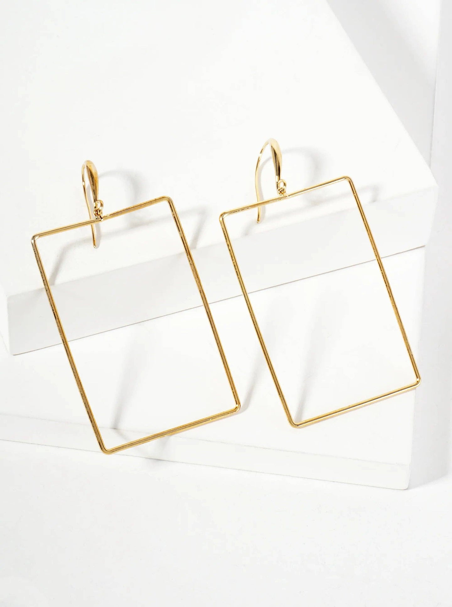 Delicate Rectangle Drop Earrings