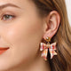 Plaid Bow Drop Earrings