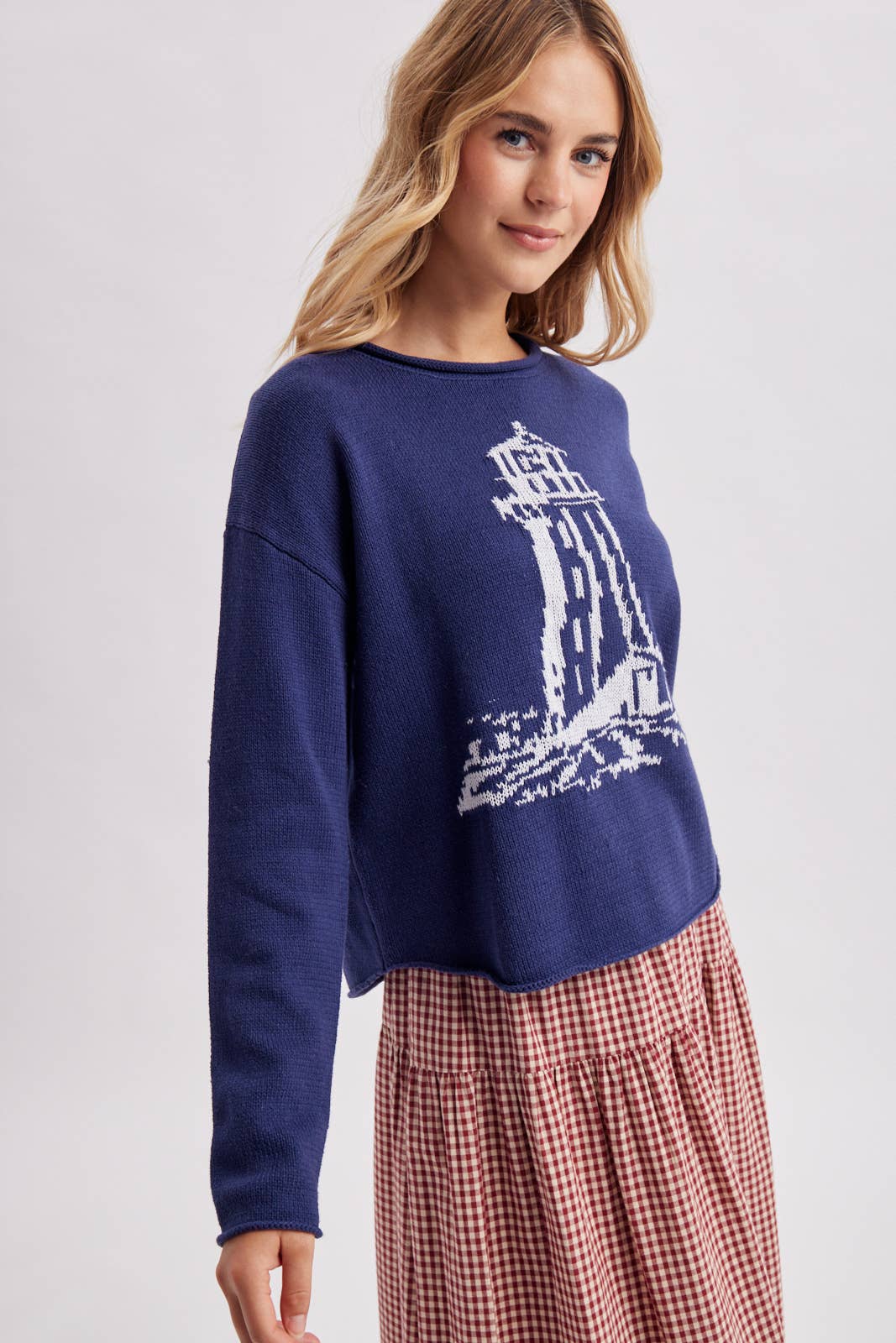 Cozy Lighthouse Graphic Sweater (REG)