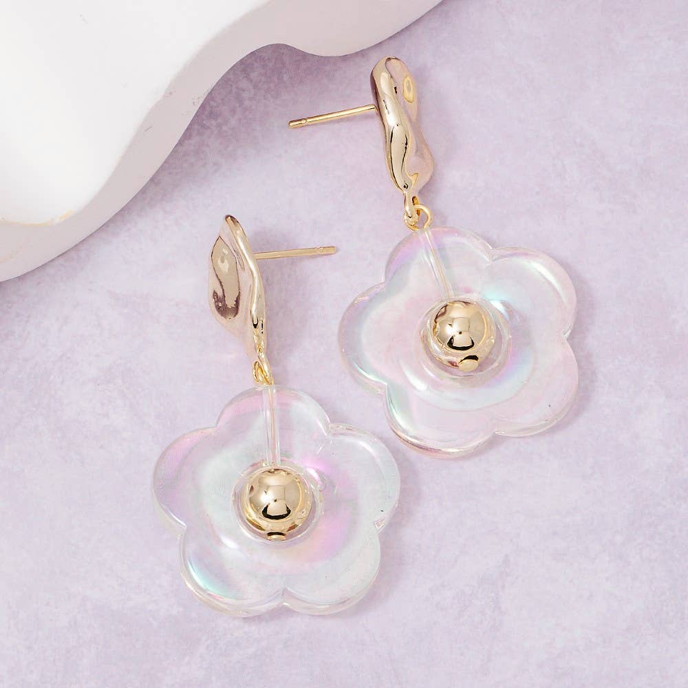 Iridescent Flower Earrings