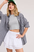Oversized Gingham Top in Black (REG/PLUS)