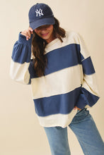 Contrast Panel Slouchy Top in Navy (REG)