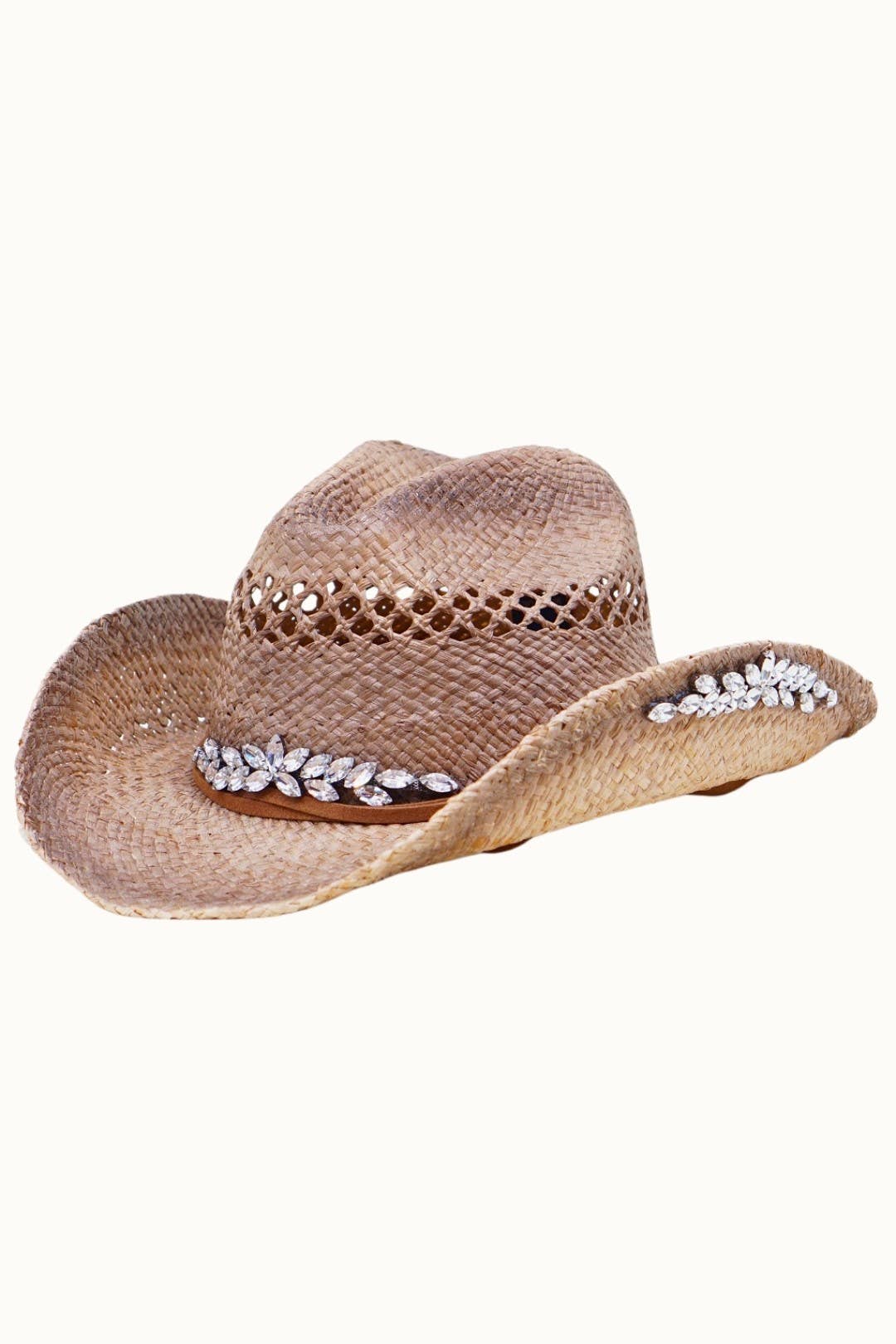 Bejeweled Raffia Cowboy Hat