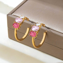 Rosy Crystal Hoop Earrings