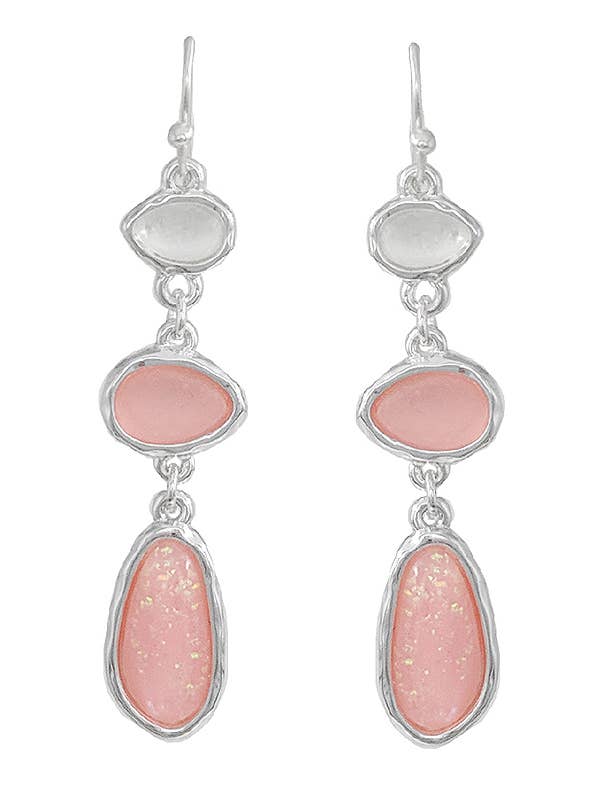 Seaglass Link Dangle Earrings