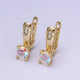 24K CZ English Lock Hoop Earrings