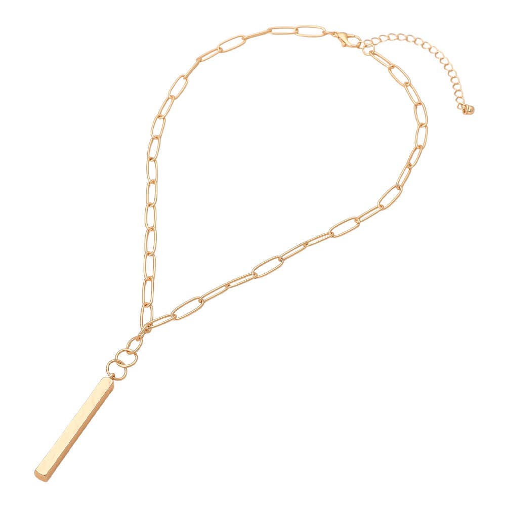 Matte Metal Bar Necklace