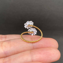 18K Double Daisy Flower Ring